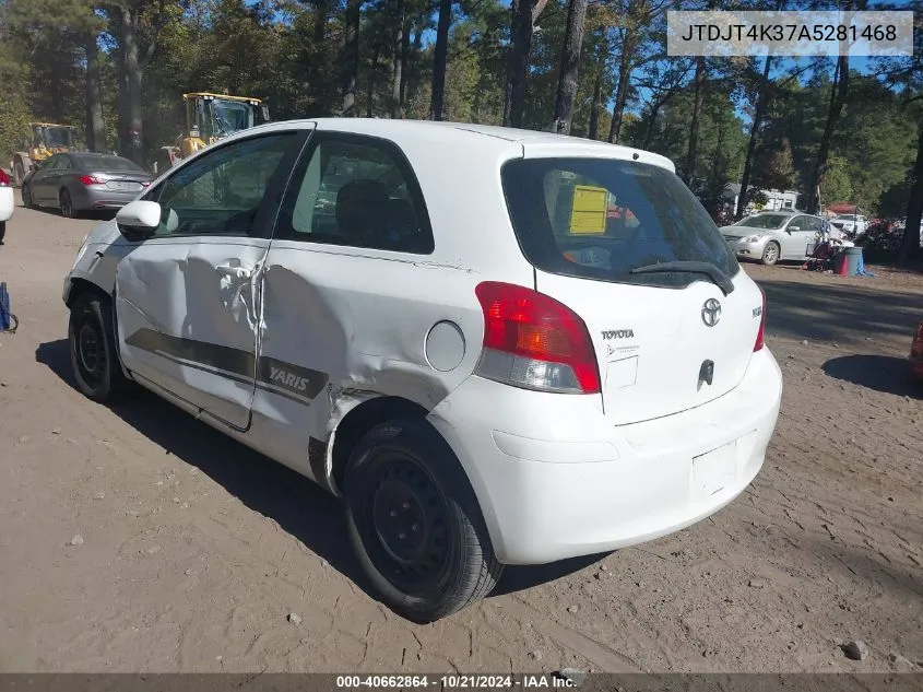 2010 Toyota Yaris VIN: JTDJT4K37A5281468 Lot: 40662864