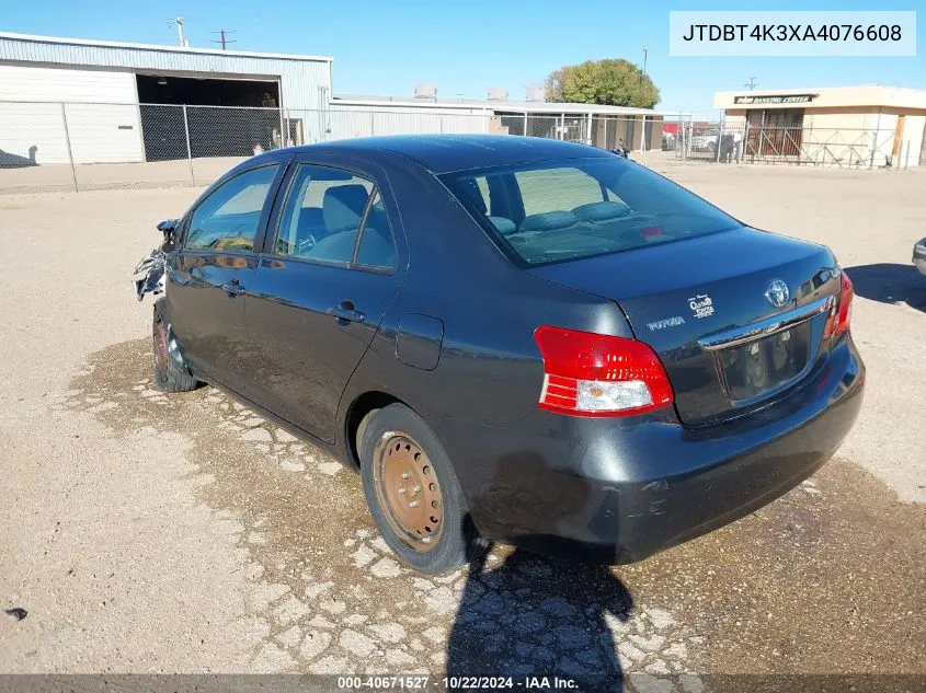 2010 Toyota Yaris VIN: JTDBT4K3XA4076608 Lot: 40671527