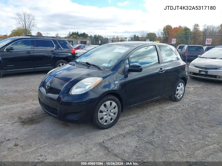 2010 Toyota Yaris VIN: JTDJT4K32A5317180 Lot: 40681094