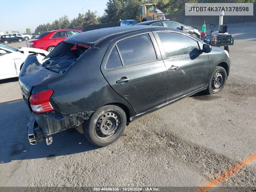 2010 Toyota Yaris VIN: JTDBT4K37A1378598 Lot: 40696336