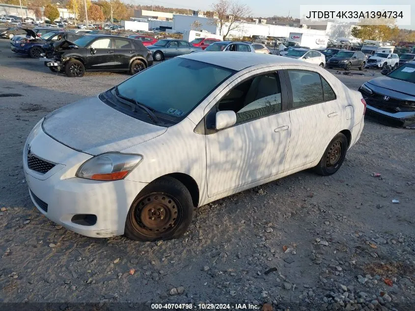 2010 Toyota Yaris VIN: JTDBT4K33A1394734 Lot: 40704798