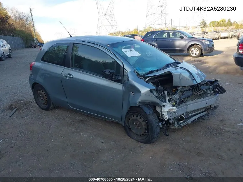 2010 Toyota Yaris VIN: JTDJT4K32A5280230 Lot: 40706565