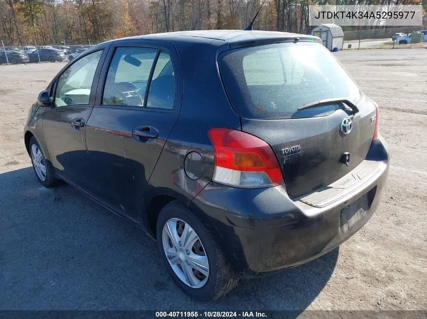 2010 Toyota Yaris VIN: JTDKT4K34A5295977 Lot: 40711955