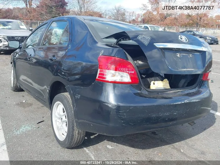 2010 Toyota Yaris VIN: JTDBT4K38A4077787 Lot: 40723341