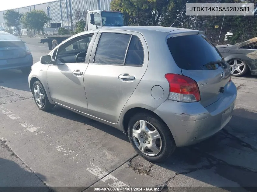 JTDKT4K35A5287581 2010 Toyota Yaris