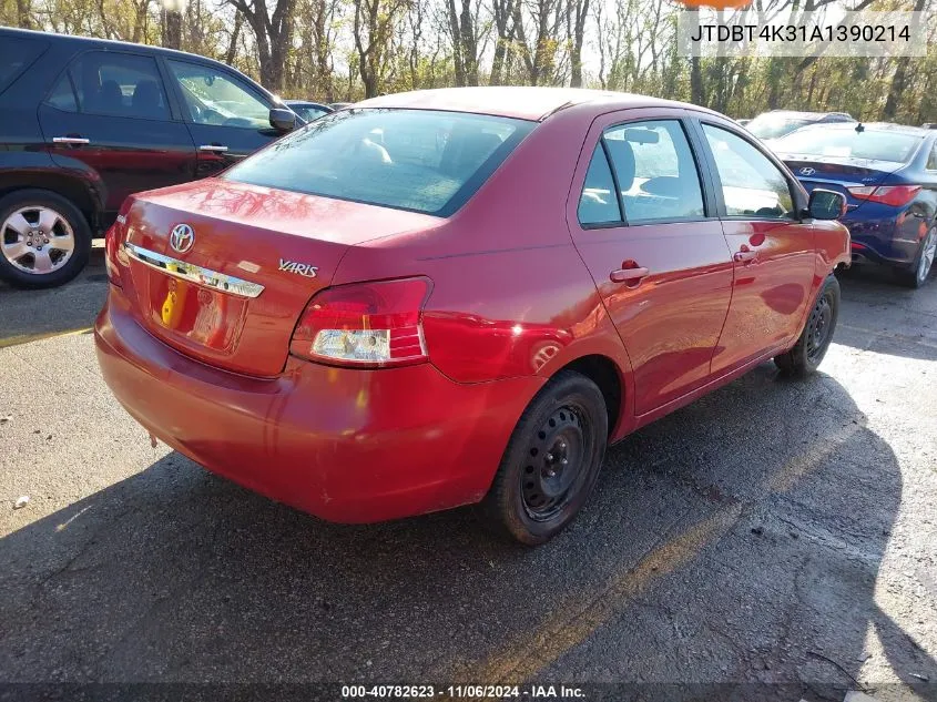 2010 Toyota Yaris VIN: JTDBT4K31A1390214 Lot: 40782623