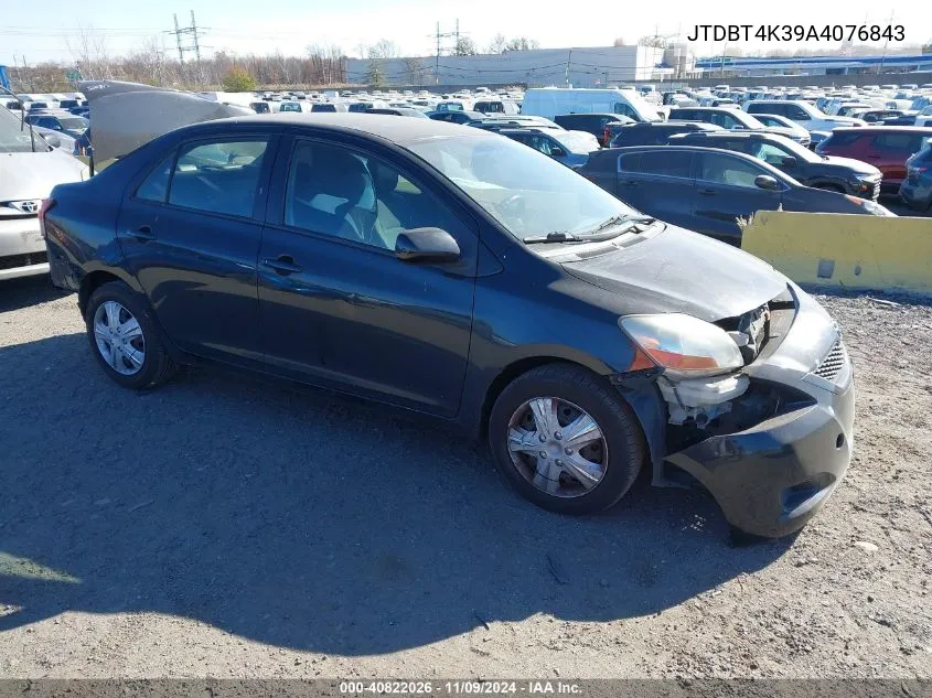 2010 Toyota Yaris VIN: JTDBT4K39A4076843 Lot: 40822026