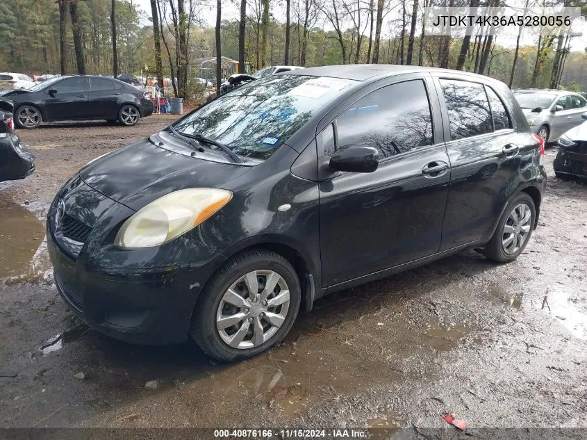 2010 Toyota Yaris VIN: JTDKT4K36A5280056 Lot: 40876166