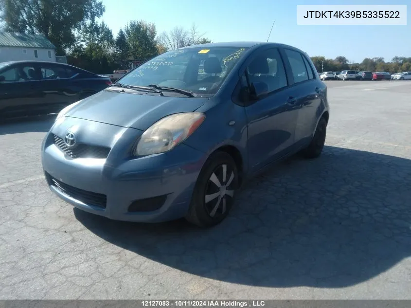 2011 Toyota Yaris VIN: JTDKT4K39B5335522 Lot: 12127083