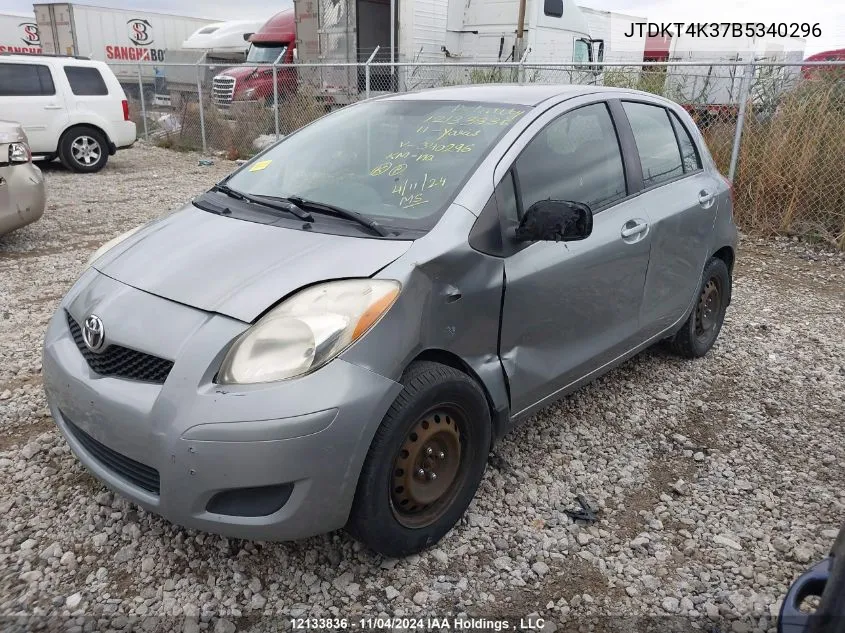 2011 Toyota Yaris Le VIN: JTDKT4K37B5340296 Lot: 12133836