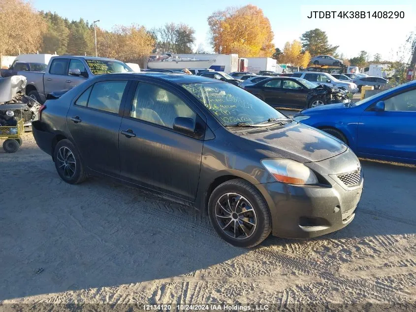 2011 Toyota Yaris VIN: JTDBT4K38B1408290 Lot: 12134120