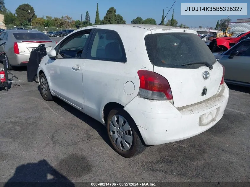 2011 Toyota Yaris VIN: JTDJT4K35B5326327 Lot: 40214706