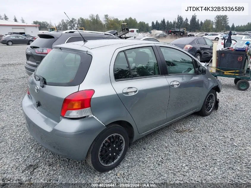 2011 Toyota Yaris Base (A4) VIN: JTDKT4K32B5336589 Lot: 40286447