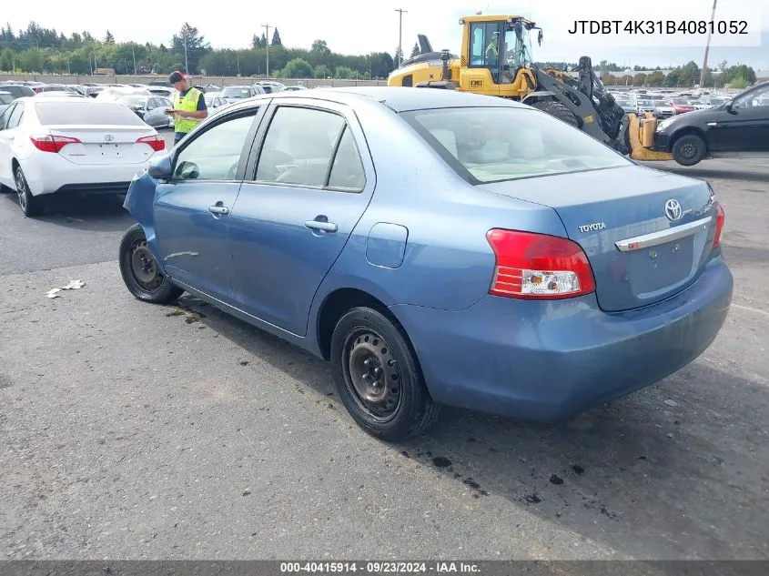 JTDBT4K31B4081052 2011 Toyota Yaris