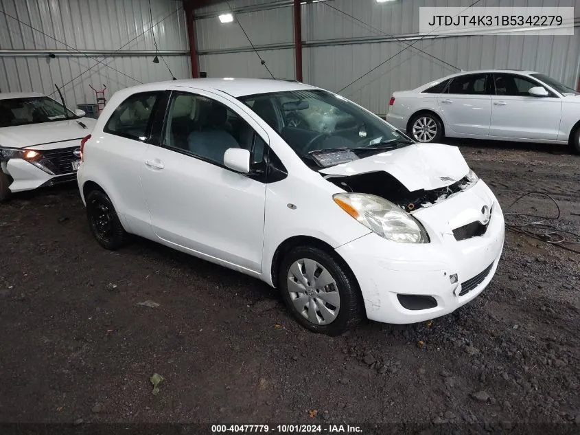 2011 Toyota Yaris VIN: JTDJT4K31B5342279 Lot: 40477779