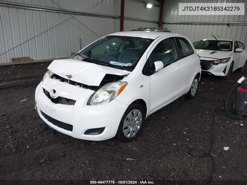 2011 Toyota Yaris VIN: JTDJT4K31B5342279 Lot: 40477779