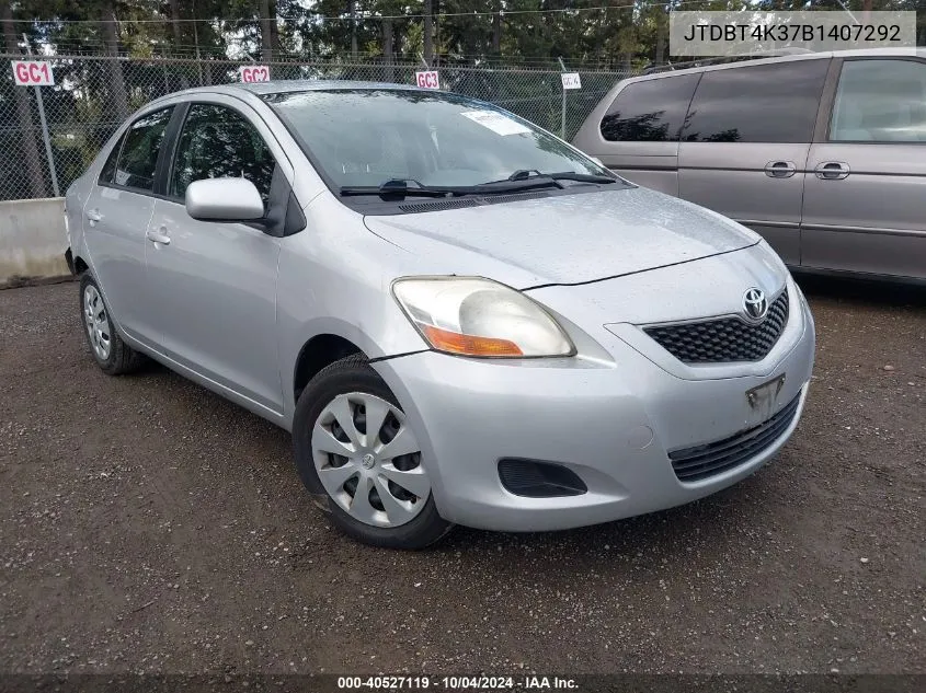 2011 Toyota Yaris VIN: JTDBT4K37B1407292 Lot: 40527119