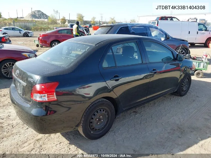 2011 Toyota Yaris VIN: JTDBT4K33B1404308 Lot: 40558973