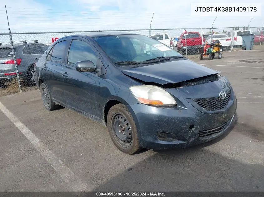 2011 Toyota Yaris VIN: JTDBT4K38B1409178 Lot: 40593196