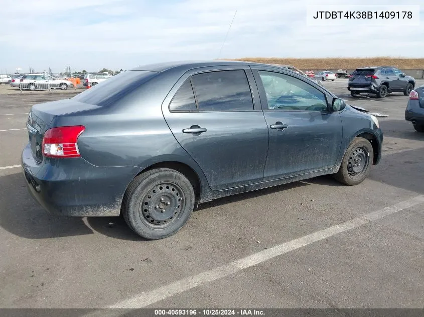 2011 Toyota Yaris VIN: JTDBT4K38B1409178 Lot: 40593196