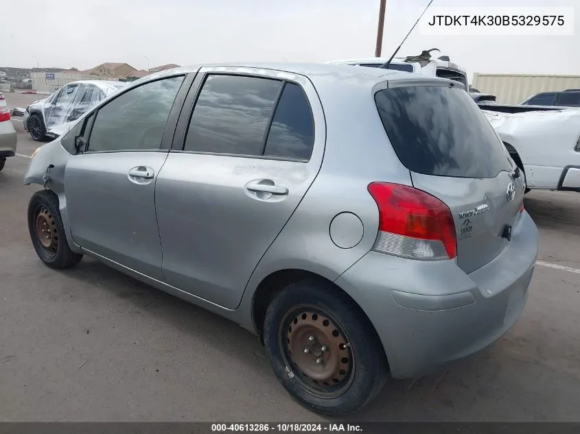 2011 Toyota Yaris VIN: JTDKT4K30B5329575 Lot: 40613286