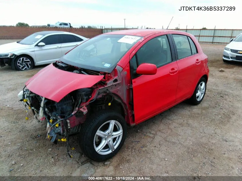 2011 Toyota Yaris Base (A4) VIN: JTDKT4K36B5337289 Lot: 40617622