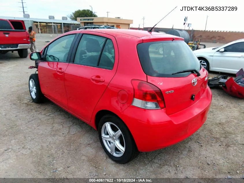 2011 Toyota Yaris Base (A4) VIN: JTDKT4K36B5337289 Lot: 40617622