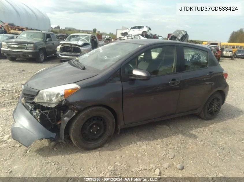 JTDKTUD37CD533424 2012 Toyota Yaris Le