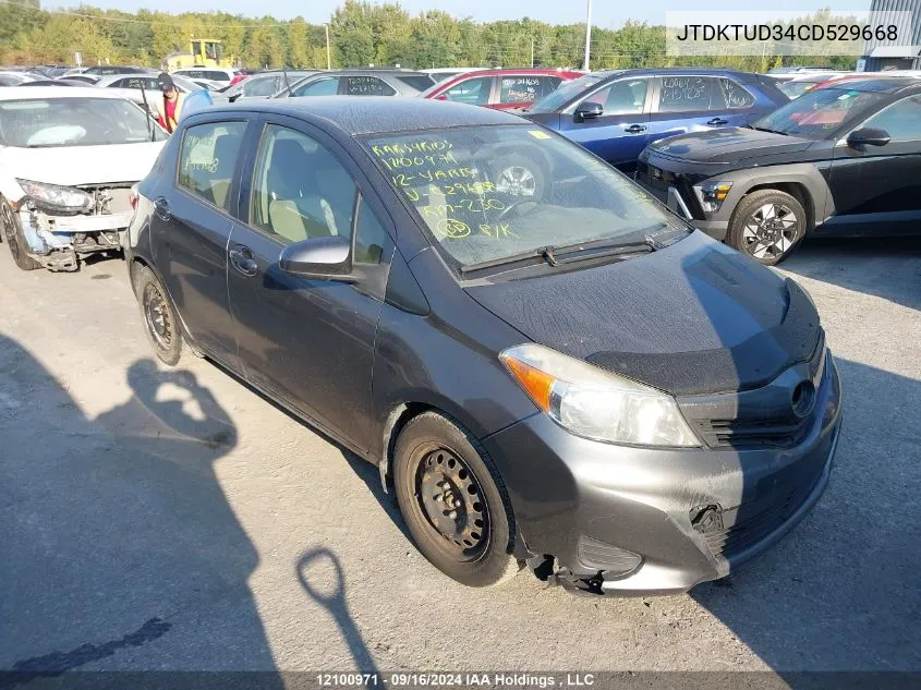 2012 Toyota Yaris VIN: JTDKTUD34CD529668 Lot: 12100971