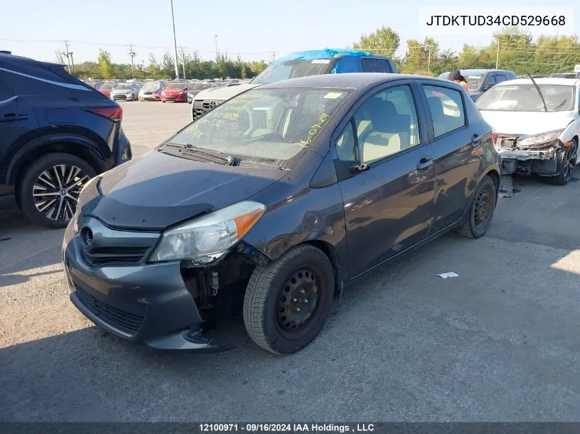 2012 Toyota Yaris VIN: JTDKTUD34CD529668 Lot: 12100971