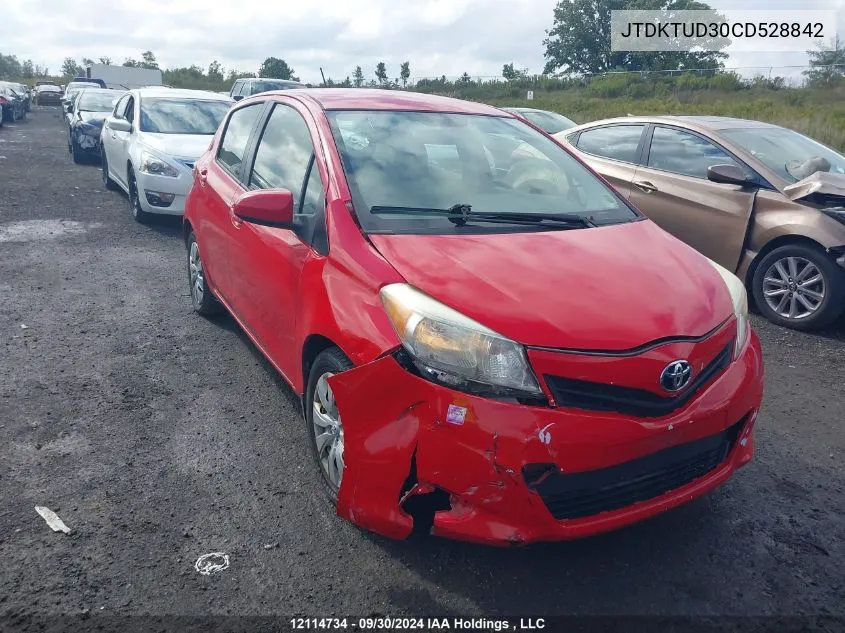 2012 Toyota Yaris Le VIN: JTDKTUD30CD528842 Lot: 12114734