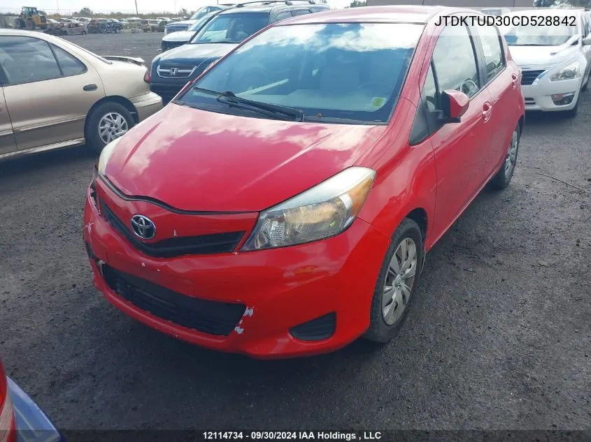 2012 Toyota Yaris Le VIN: JTDKTUD30CD528842 Lot: 12114734