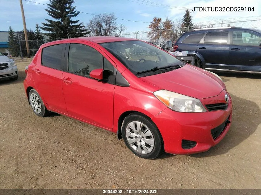 2012 Toyota Yaris VIN: JTDKTUD32CD529104 Lot: 30044208