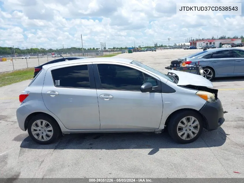 JTDKTUD37CD538543 2012 Toyota Yaris Le