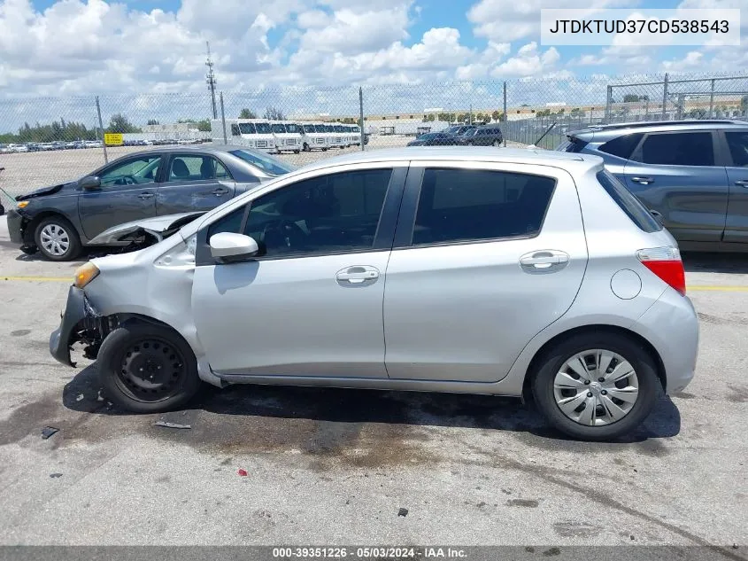 JTDKTUD37CD538543 2012 Toyota Yaris Le