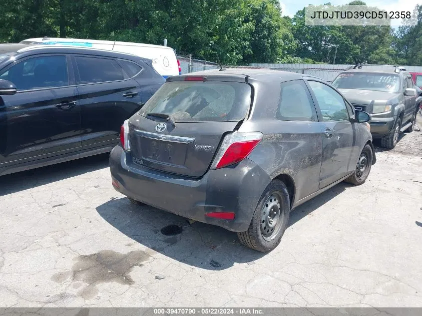 2012 Toyota Yaris L VIN: JTDJTUD39CD512358 Lot: 39470790