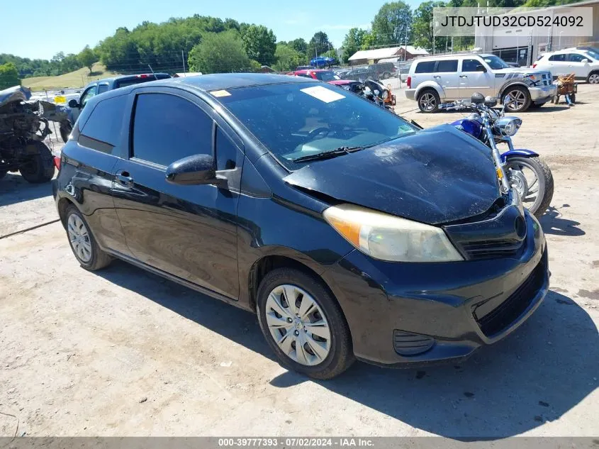 2012 Toyota Yaris L VIN: JTDJTUD32CD524092 Lot: 39777393