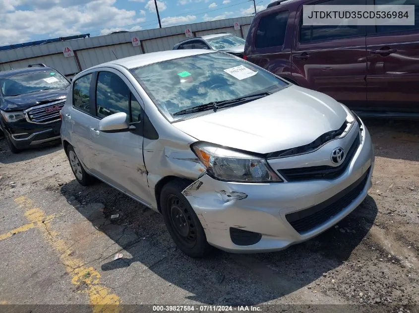 2012 Toyota Yaris L VIN: JTDKTUD35CD536984 Lot: 39827584