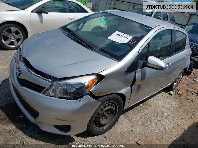 JTDKTUD35CD536984 2012 Toyota Yaris L