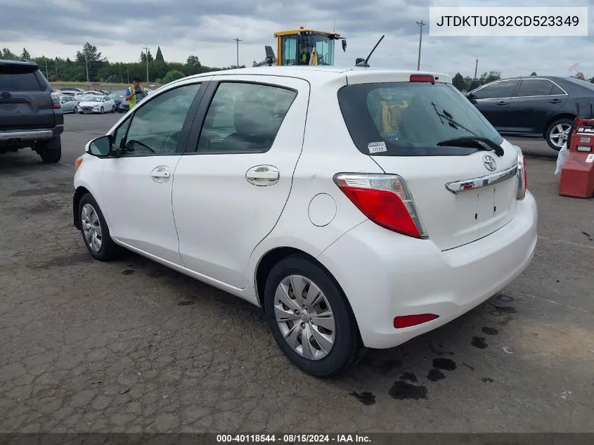 2012 Toyota Yaris Le VIN: JTDKTUD32CD523349 Lot: 40118544