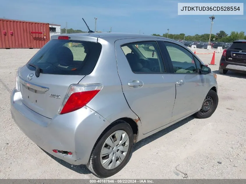 2012 Toyota Yaris L VIN: JTDKTUD36CD528554 Lot: 40187846