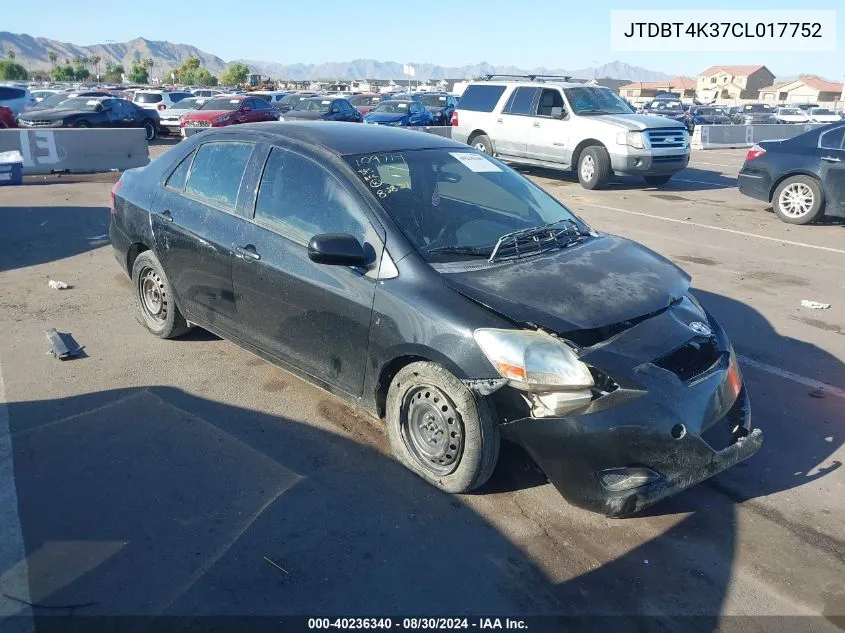 JTDBT4K37CL017752 2012 Toyota Yaris