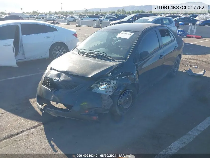 JTDBT4K37CL017752 2012 Toyota Yaris