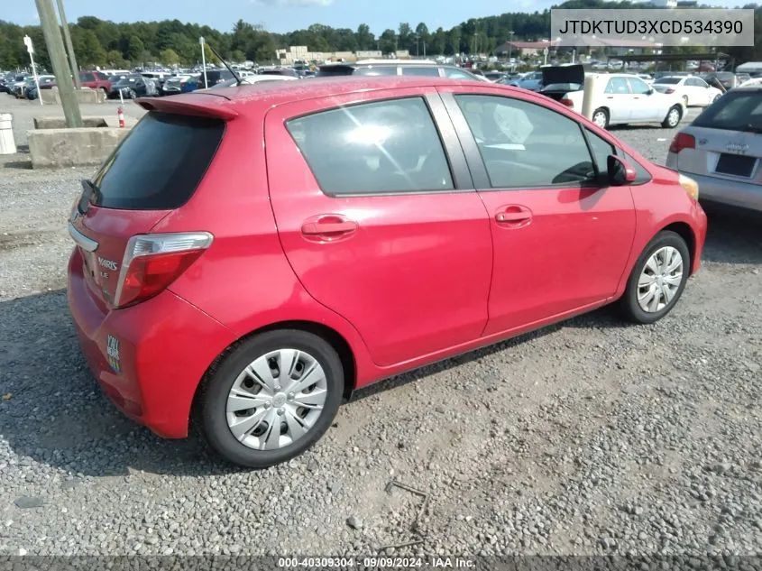 JTDKTUD3XCD534390 2012 Toyota Yaris Le