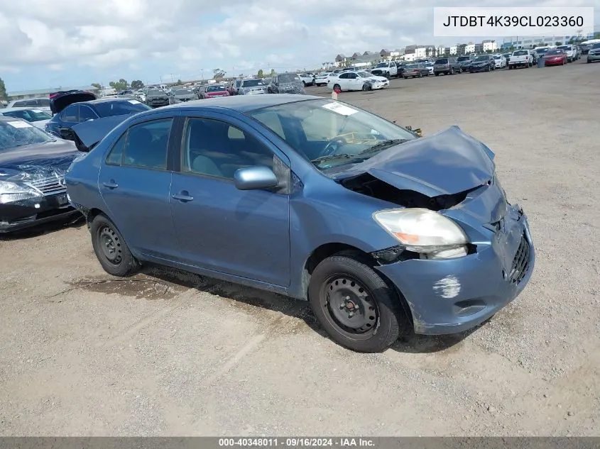 JTDBT4K39CL023360 2012 Toyota Yaris