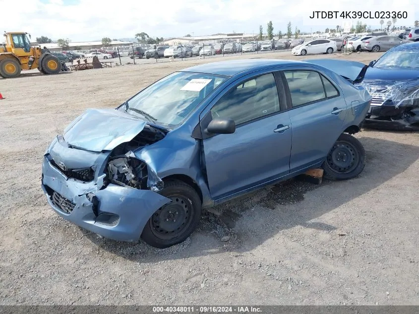 JTDBT4K39CL023360 2012 Toyota Yaris