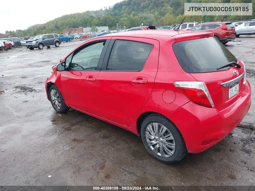 2012 Toyota Yaris VIN: JTDKTUD30CD519185 Lot: 40389109