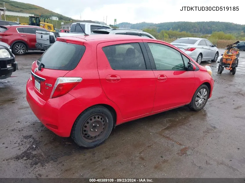 2012 Toyota Yaris VIN: JTDKTUD30CD519185 Lot: 40389109