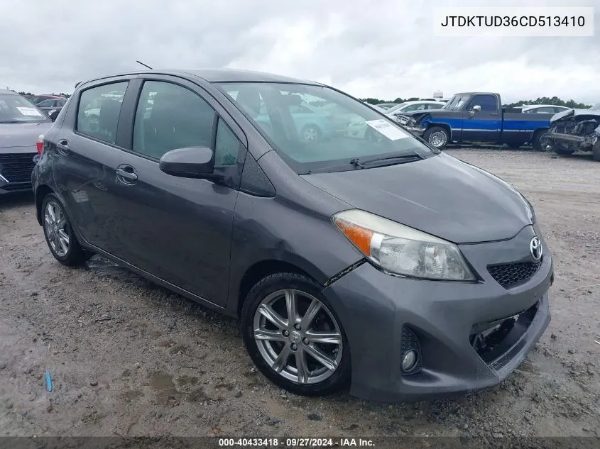 JTDKTUD36CD513410 2012 Toyota Yaris Se