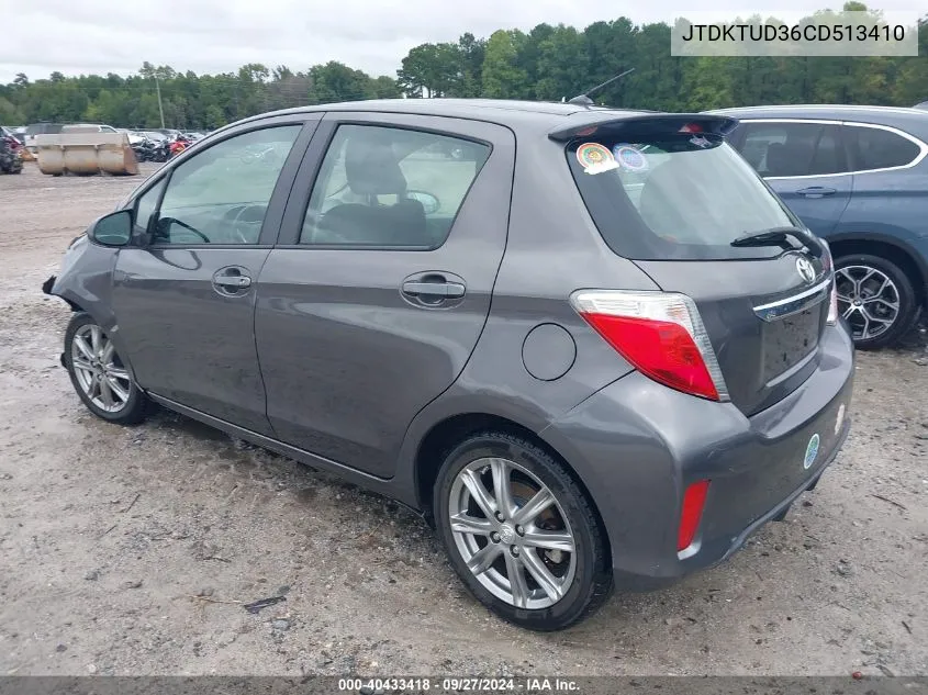 JTDKTUD36CD513410 2012 Toyota Yaris Se